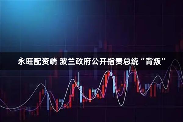 永旺配资端 波兰政府公开指责总统“背叛”