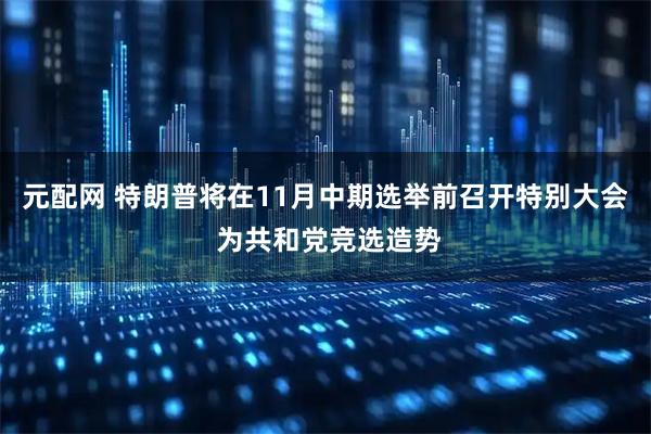 元配网 特朗普将在11月中期选举前召开特别大会 为共和党竞选造势